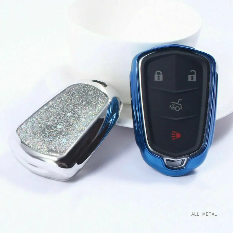 

1pcs Sequins Quicksand Car Key Case Cover For Cadillac CTS XTS ATS ATS-L XLS SRX