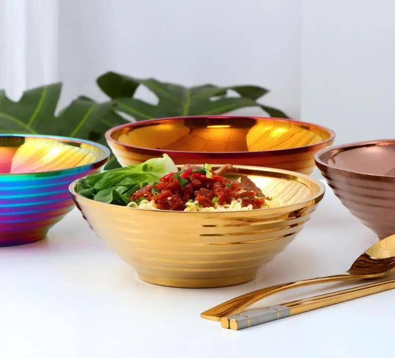 Миска для лапши из нержавеющей стали 304 японская Ретро миска рамен бытовая