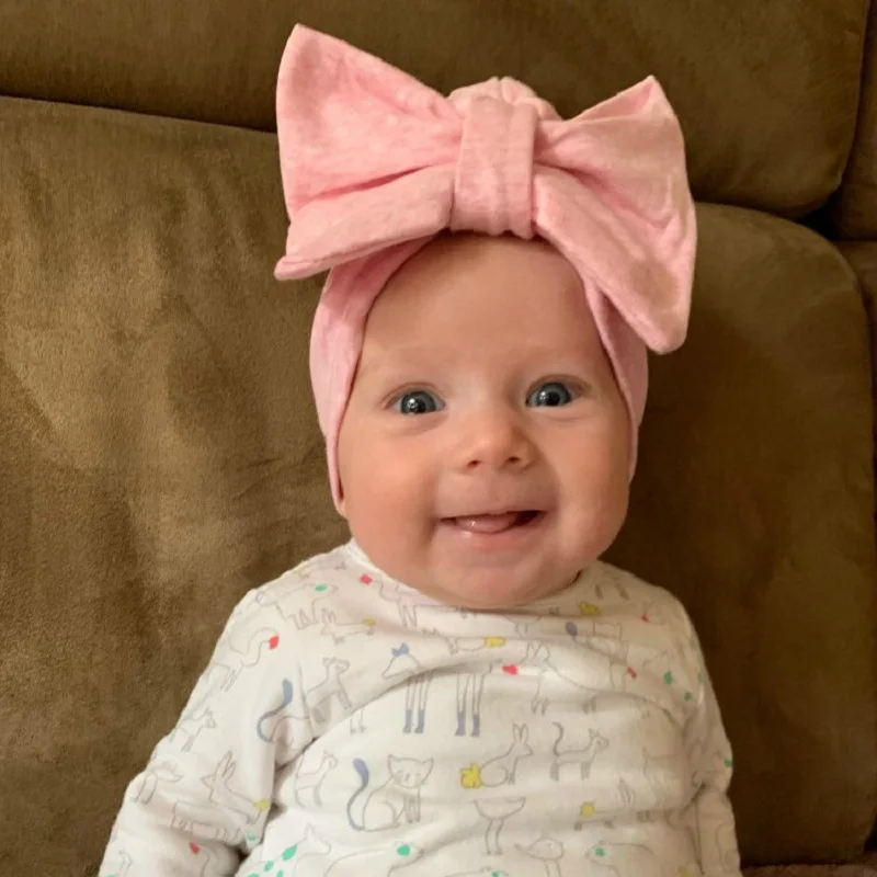 Шапка для маленьких девочек хлопковая шапка с большим бантом двухслойные