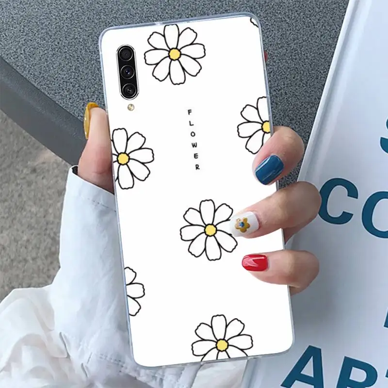

Beautiful daisy flower Phone Case Transparent for Samsung A 71 51 21S S 20 fe 10 9 8 plus xiaomi 11 redmi note 9 8 s pro