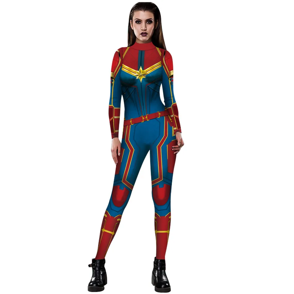 new 2020 women superhero captain costume cosplay 3d printed jumpsuit iron man endgame quantum realm female costumes bodysuit free global shipping