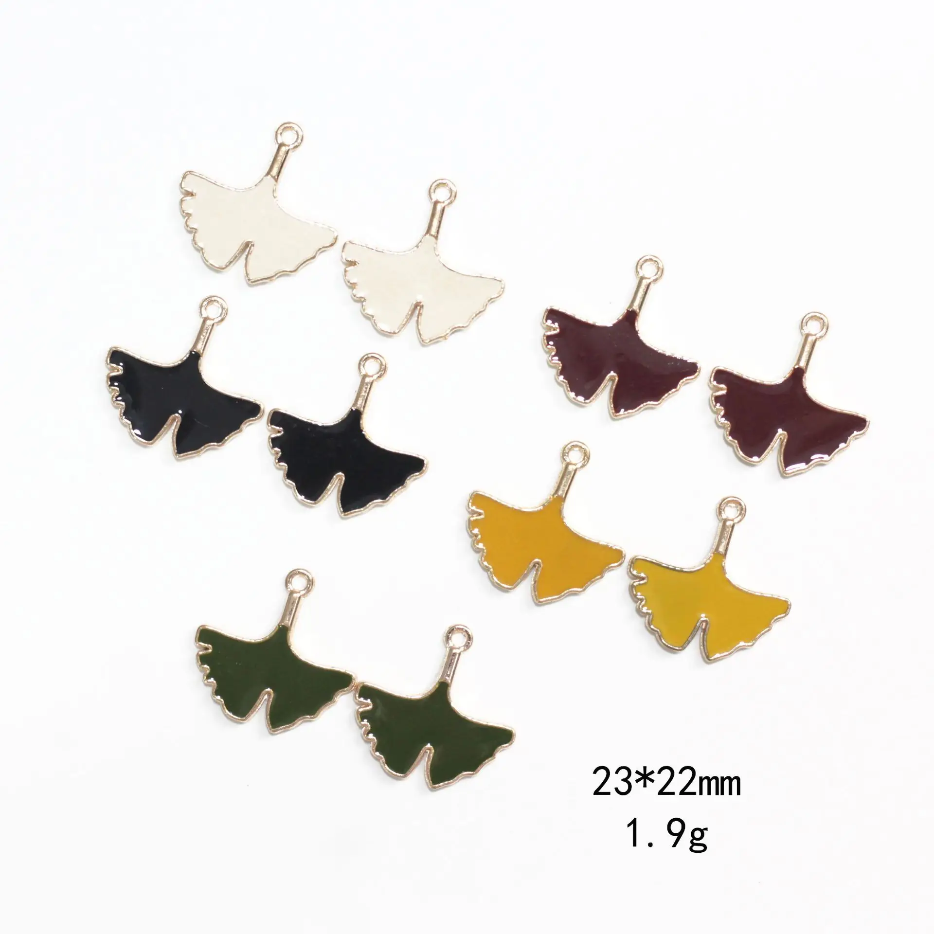 Необычные серьги корейские необычные ювелирные изделия цветные листья гинкго