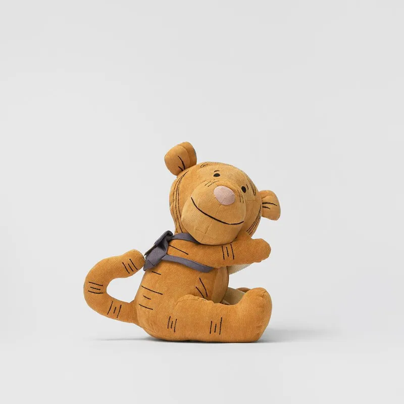 Новинка 2022, милый желтый трехмерный игрушечный маленький рюкзак для прыжков, кукла-Тигр, вельветовый Детский рюкзак для мальчиков и девочек