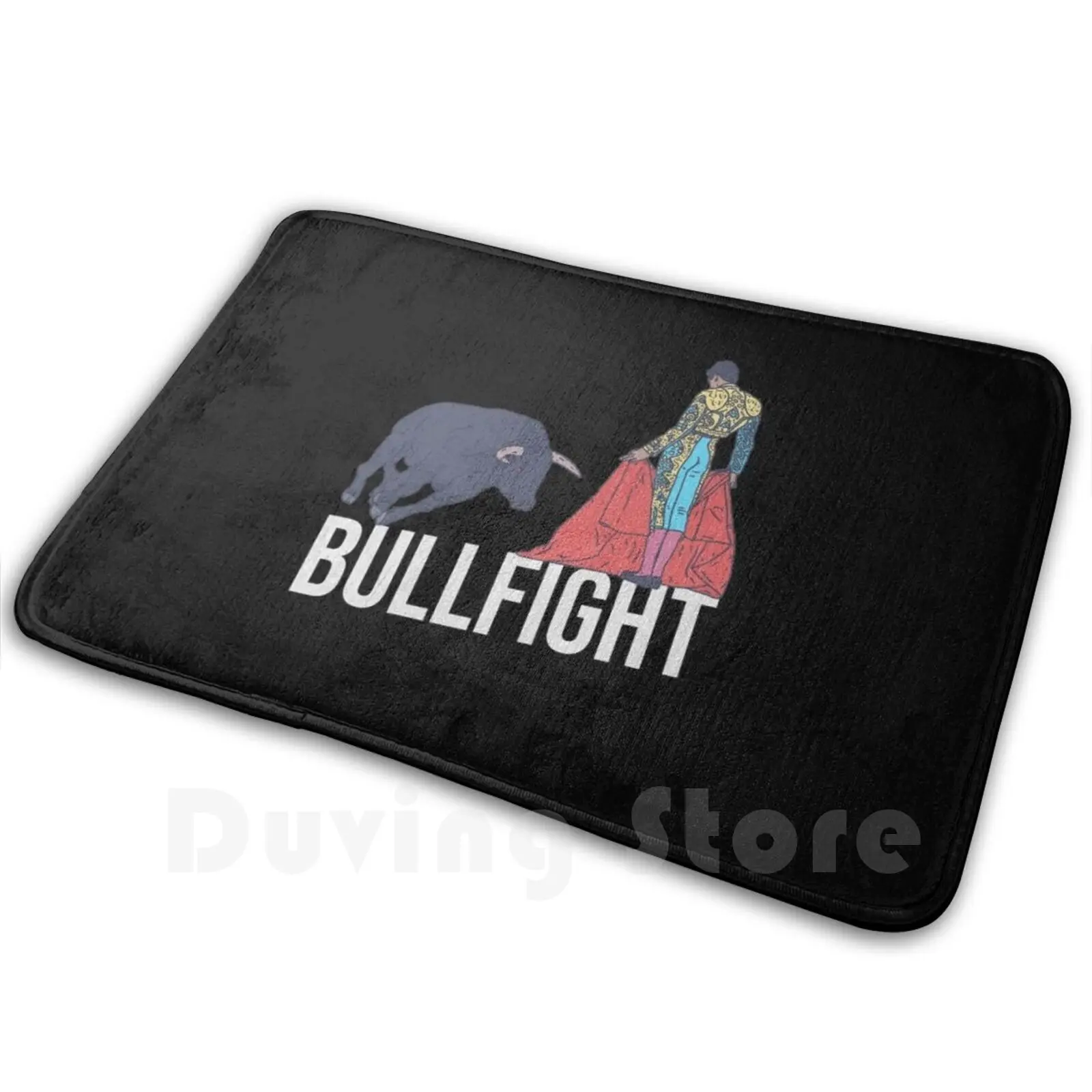 

Bullfighting - Bullfight Text - Matador And Bull Carpet Mat Rug Cushion Soft Bullfighting Bullfight Bullfighter Spanish