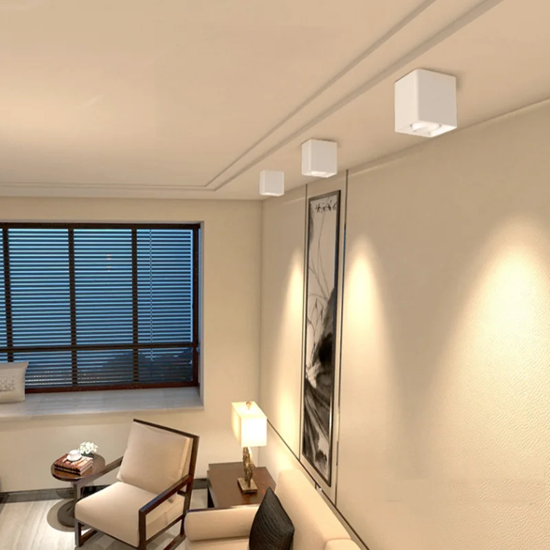 Квадратные приглушаемые вращающиеся СВЕТОДИОДНЫЕ светильники на 360 ° 7 Вт 12