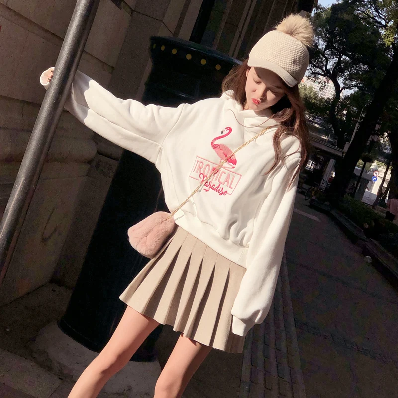 Mishow Женские толстовки женские худи с вышитой буквой и &quotфламинго&quot MX17D6233 |