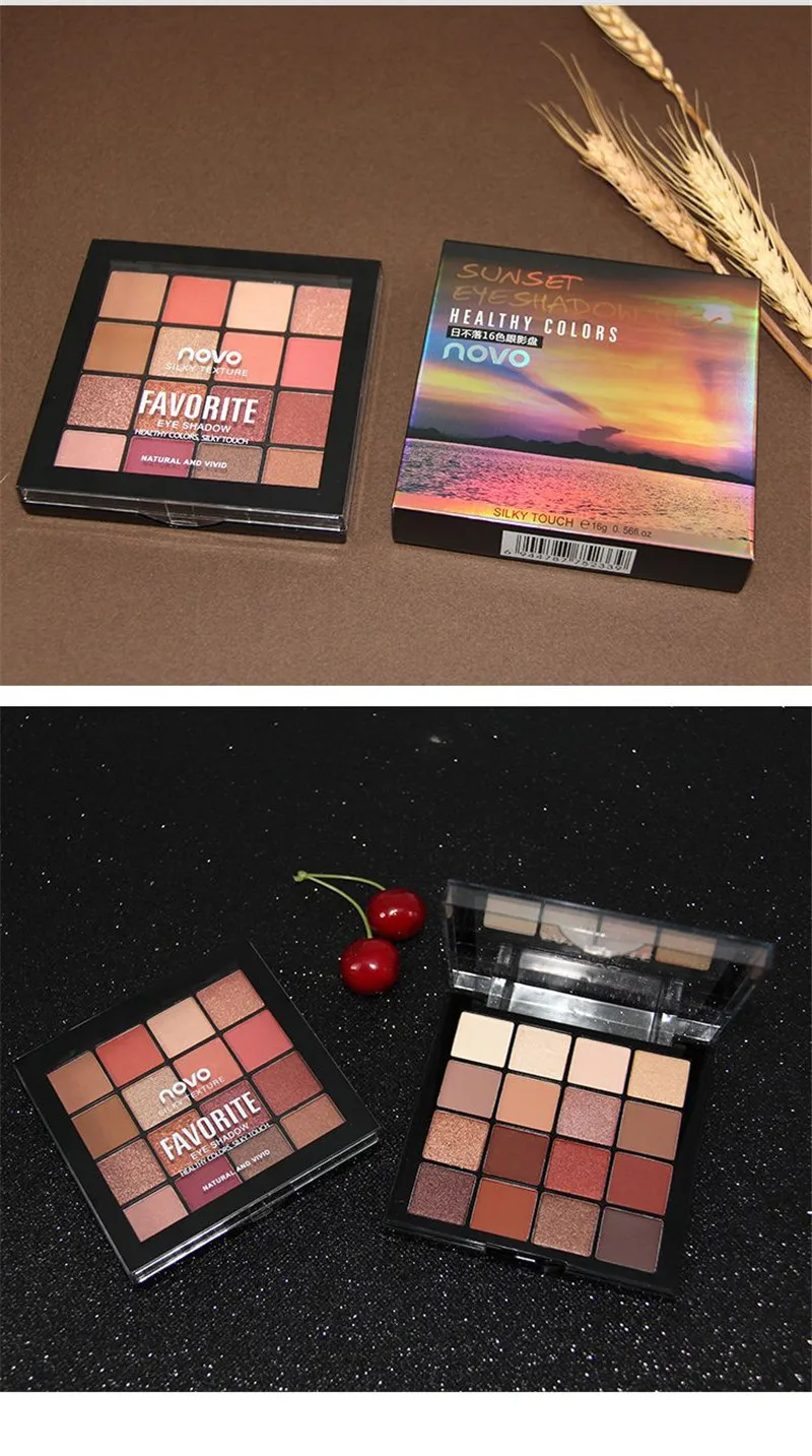 NOVO 16 цветов Lazy Eye Shadow Disk телесный макияж для начинающих девушек тени для век Палитра