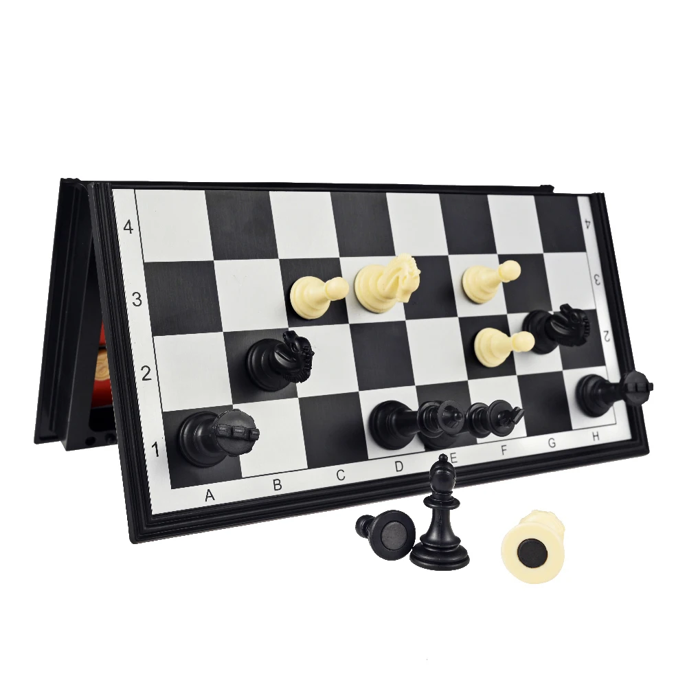 Магнитный Шахматный набор 3-в-1 дорожные международные шахматы пластиковые