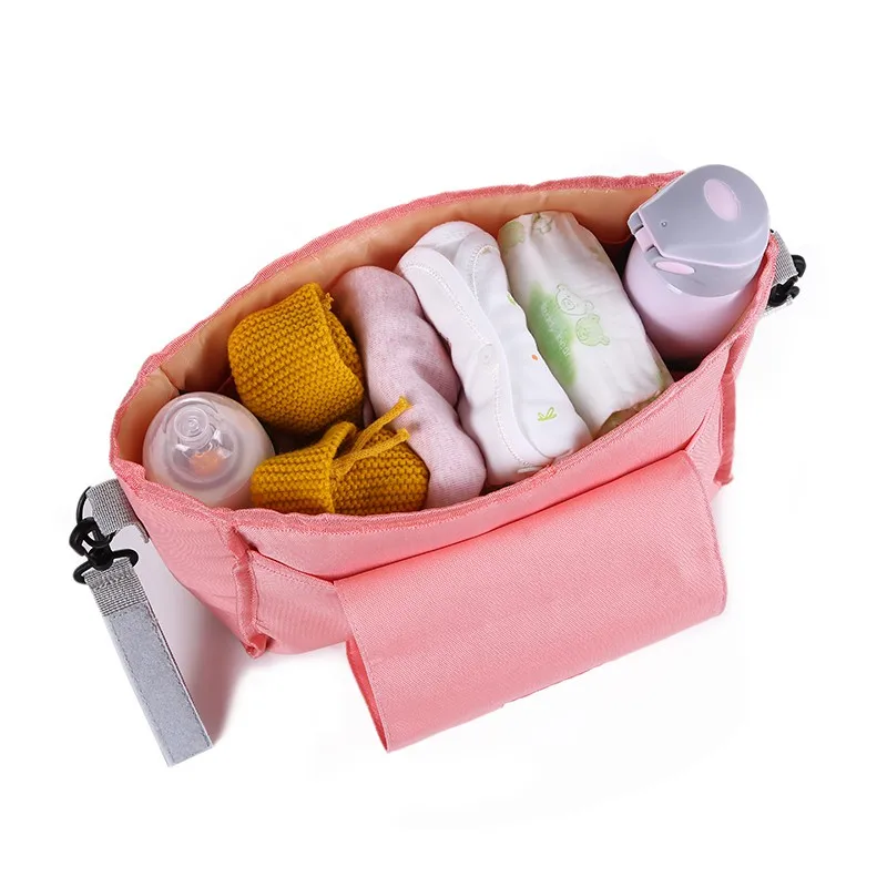 Baby Stroller Organizer Accessories Bag Large Space with 2 Cup Holders Multiple Zipper Pockets for Bottle Diaper | Мать и ребенок