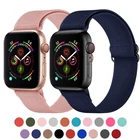 Ремешок нейлоновый для Apple Watch Band 6 44 мм 40 мм 42 мм 38 мм, регулируемый эластичный сменный Браслет для iwatch series 6 5 4 3 2 1