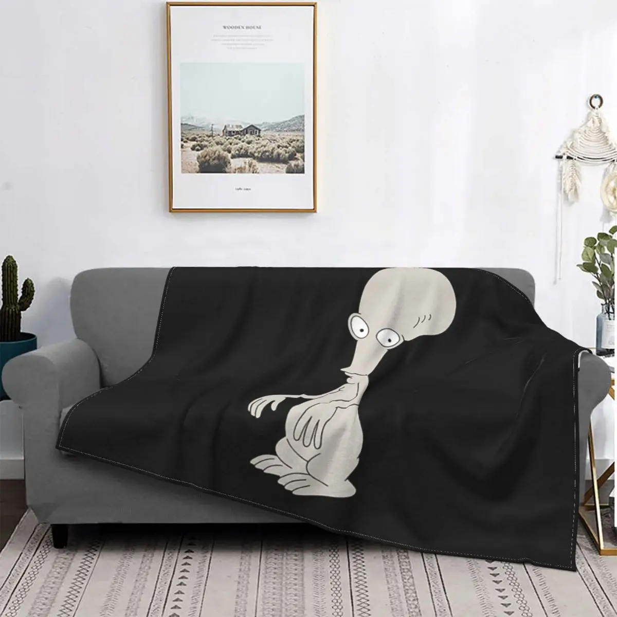 

Manta Alien para cama, colcha a cuadros, manta con capucha, colcha para camas