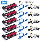 5 шт., Райзер-адаптер Ver 009S USB 3,0 PCI-e PCIe PCI Express, 1X до 16X