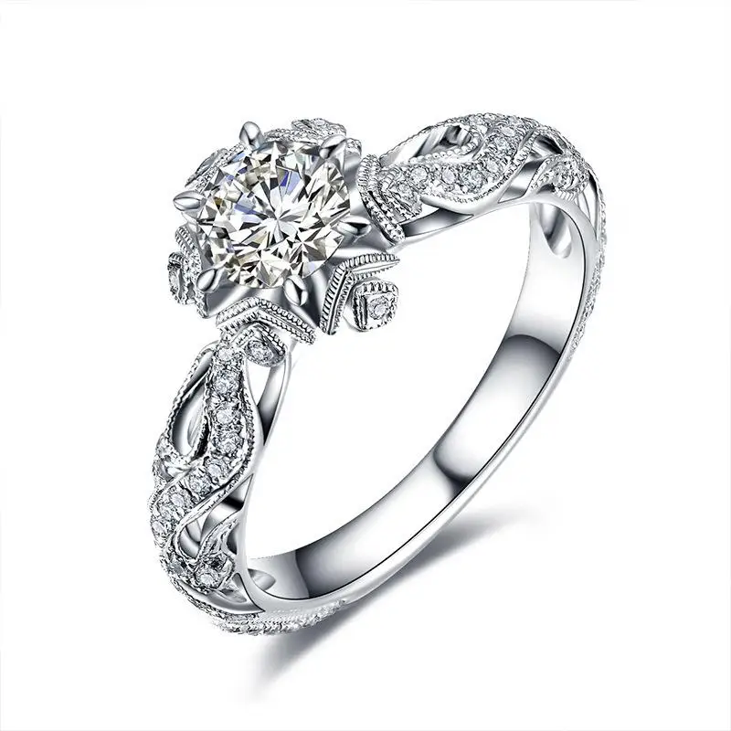

Real S925 Sterling Silver Natural Diamond Ring for Women Fine Solid Silver 925 Jewelry Anillos Mujer Bizuteria Gemstone Ring Men