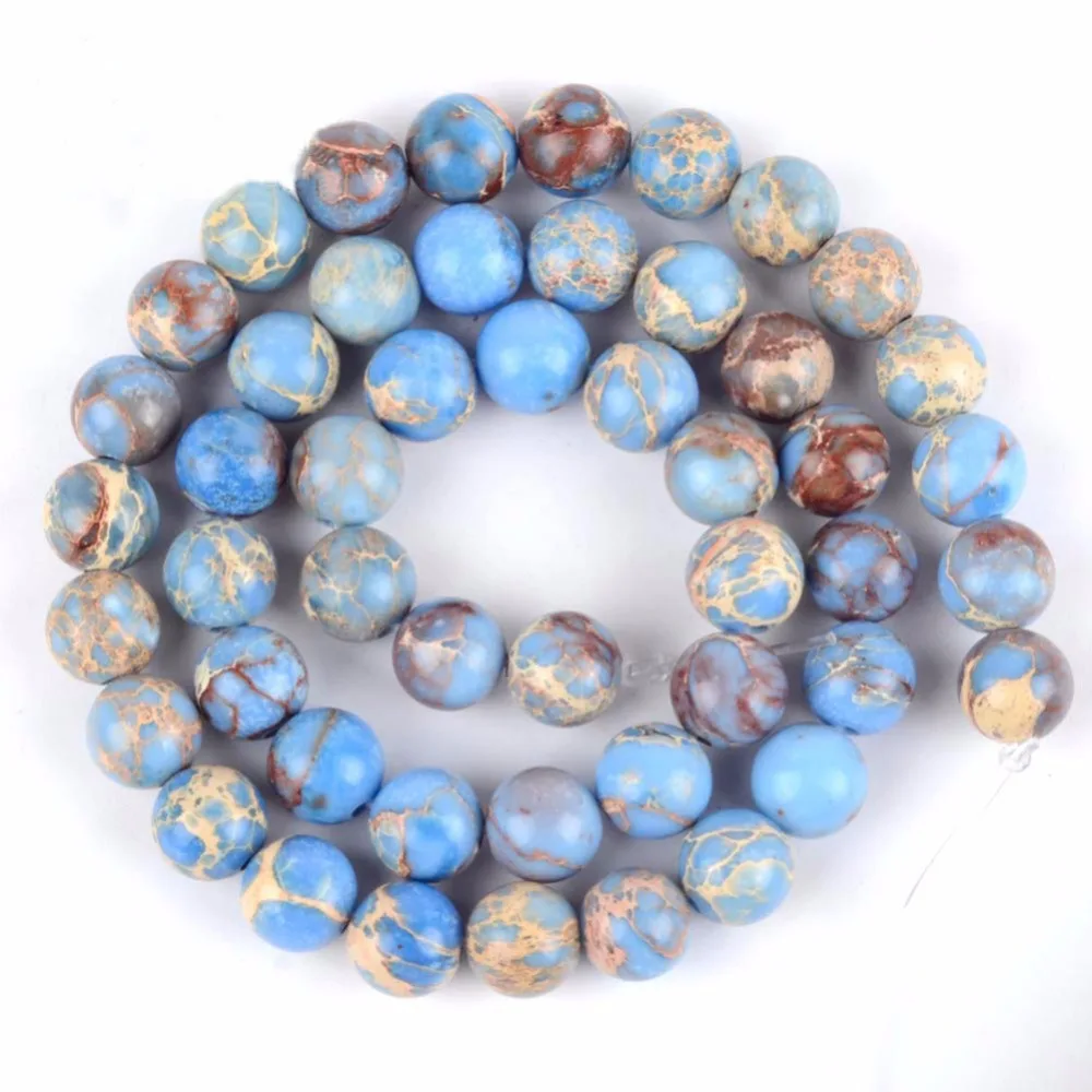 Натуральный Камень Бисер светильник синий Императорский камень Бусины