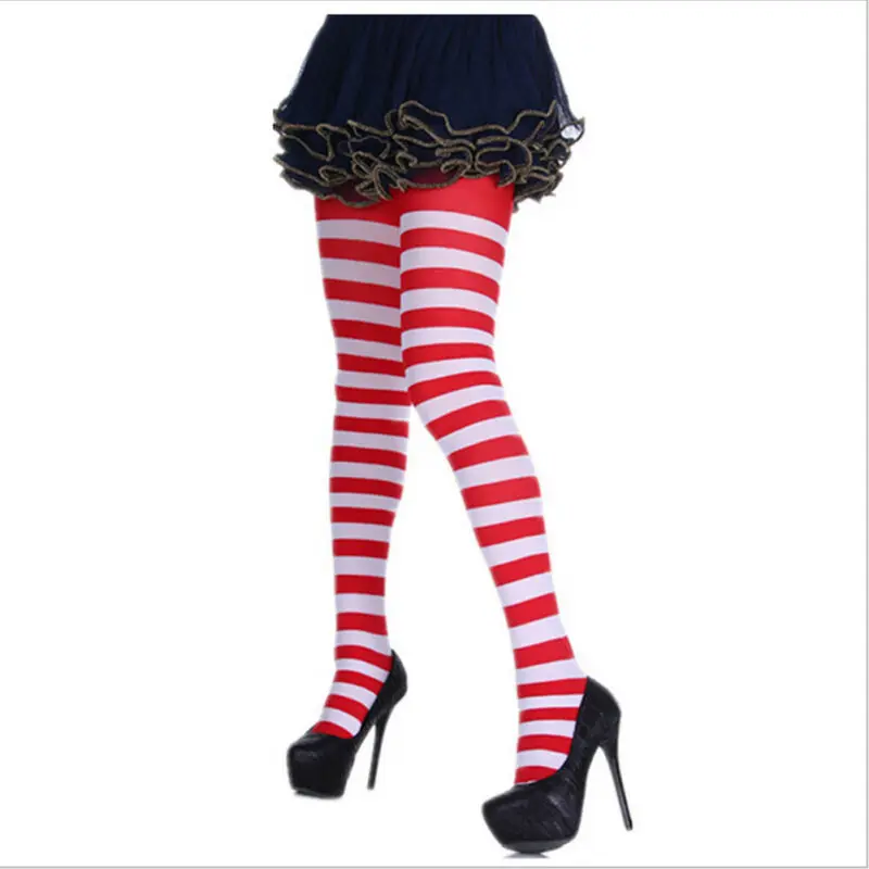 2020 женские полосы контрастных цветов колготки Непрозрачные чулки длинные