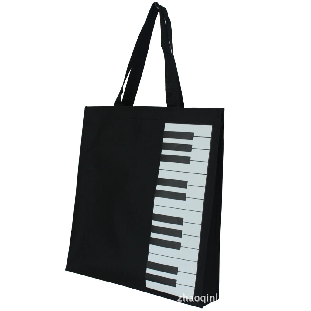

Piano Tote Shopping Bag Newest Hot Fashion Black Piano Music Creative Tote Bag High Quality Multifunction Handbag Storage Bag