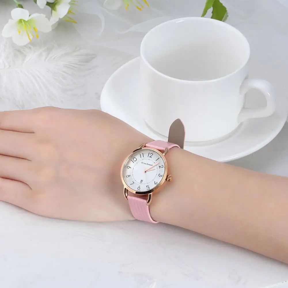 Часы наручные ORSA JEWELS женские кварцевые модные повседневные круглые с розовым