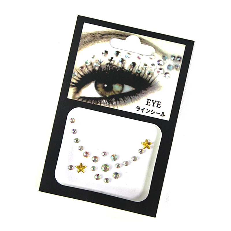 Тату Алмазный макияж подводка для глаз тени век наклейка на лицо драгоценные