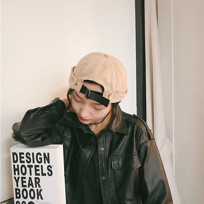 Зимняя шапка моряк Docker для мужчин и женщин замшевые шапки без козырька