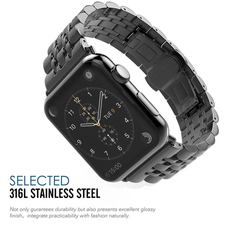 Для Apple watch металлический ремешок для часов iWatch серии 4 44 мм 42 мм 40 мм 38 мм браслет из нержавеющей стали ссылка отправить бесплатный инструмент