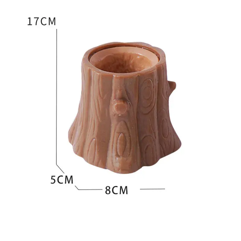 

Evil Squirrel Cup Decompression Play Tree Stump Small Squirrel Decompression Artifact Squeeze Pinch The Rubber Cage Tree Hole