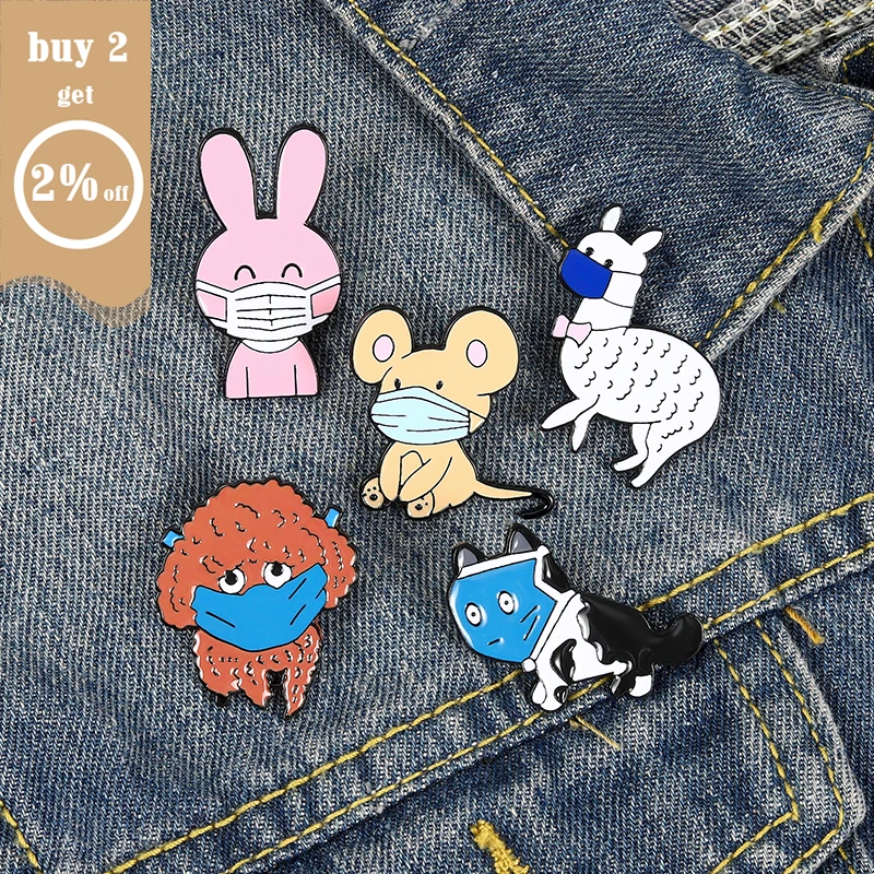 3-9 шт./компл. мультфильм эмалированная брошь с животным Кот котенок собака