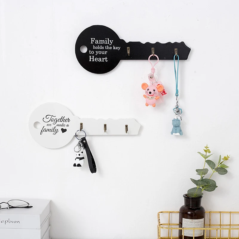 

Nordic Style Wood Key Holder Wall Key Shape Hook Storage Rack Hanger Decor Room Hanging Gifts Home Entrance Door Wall Organizer