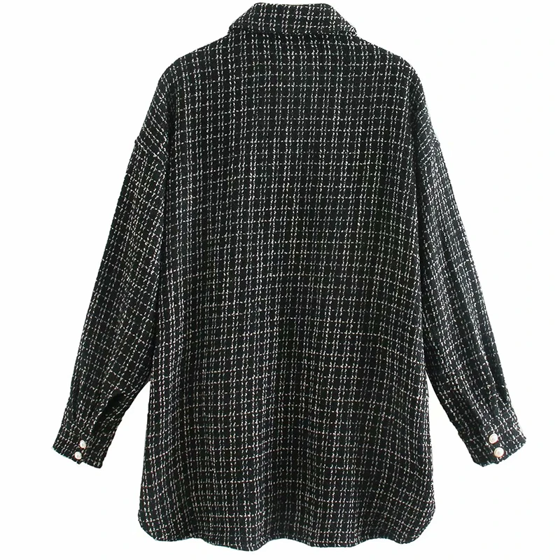 

Women Autumn Plaid Shirts Jackets Coats 2020 Long Sleeve Single Breasted Loose Female Fashion Street Jacket Outerwear Clothing