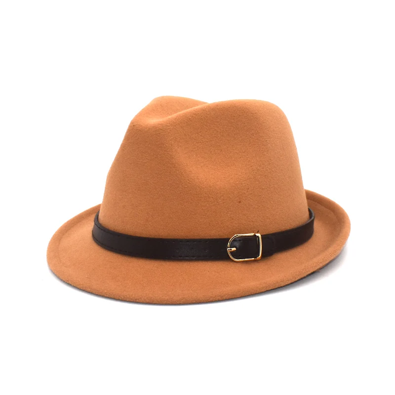 Men's Fedora Hat Women's Fashion Curl Jazz Hat Winter Black Wool Blend Hat Frederick Hat F104