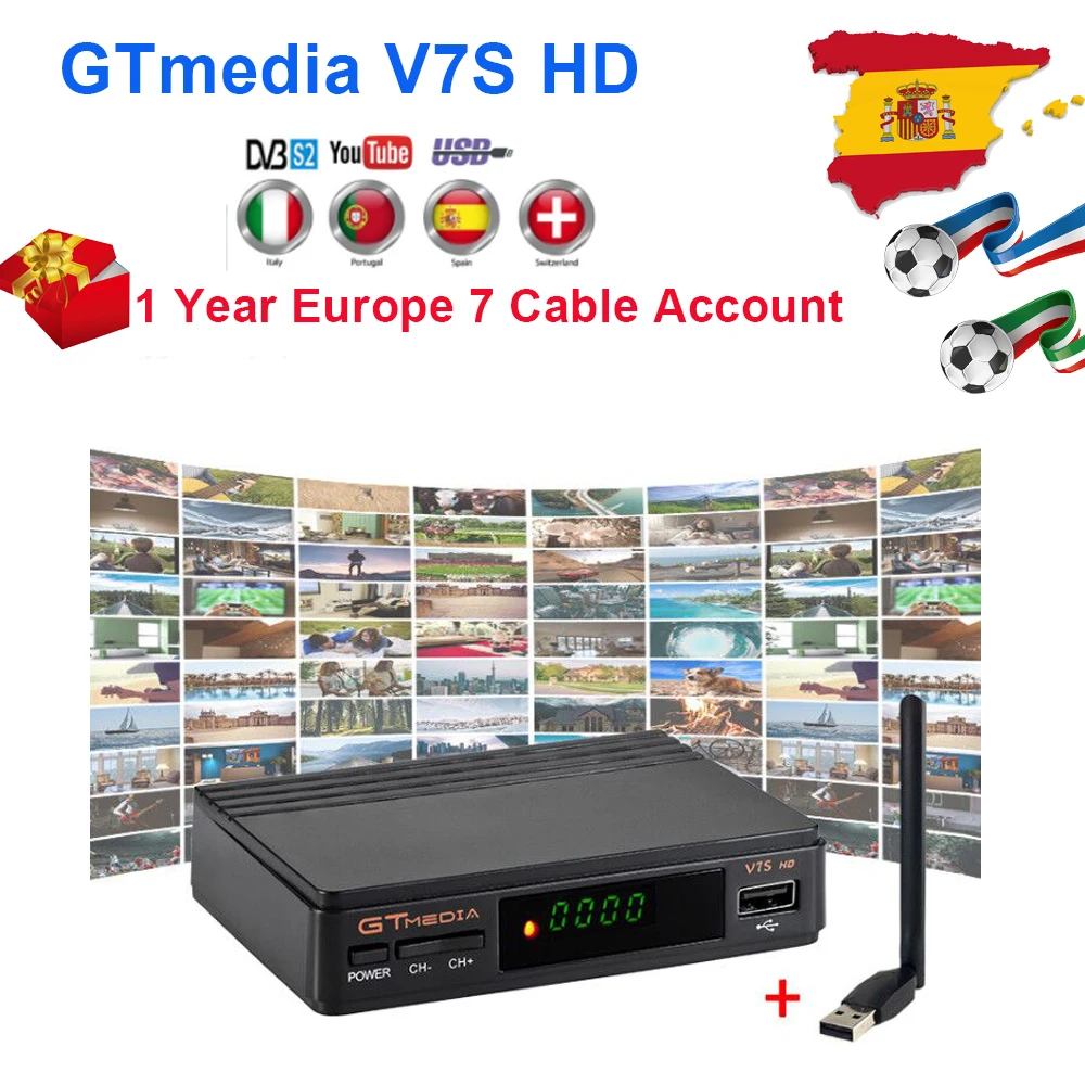 Спутниковый ТВ приемник GTMEDIA V7S HD full hd DVB-S2 1080P Freesat V7 спутниковый - Цена: 2173.28