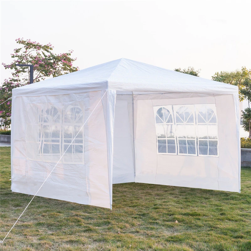 

3x3m 3x6m 3x9m Home Garden Gazebo For Patio Wedding Party Waterproof PE Cloth Tent Awning Canopy With Spiral Tubes White Color