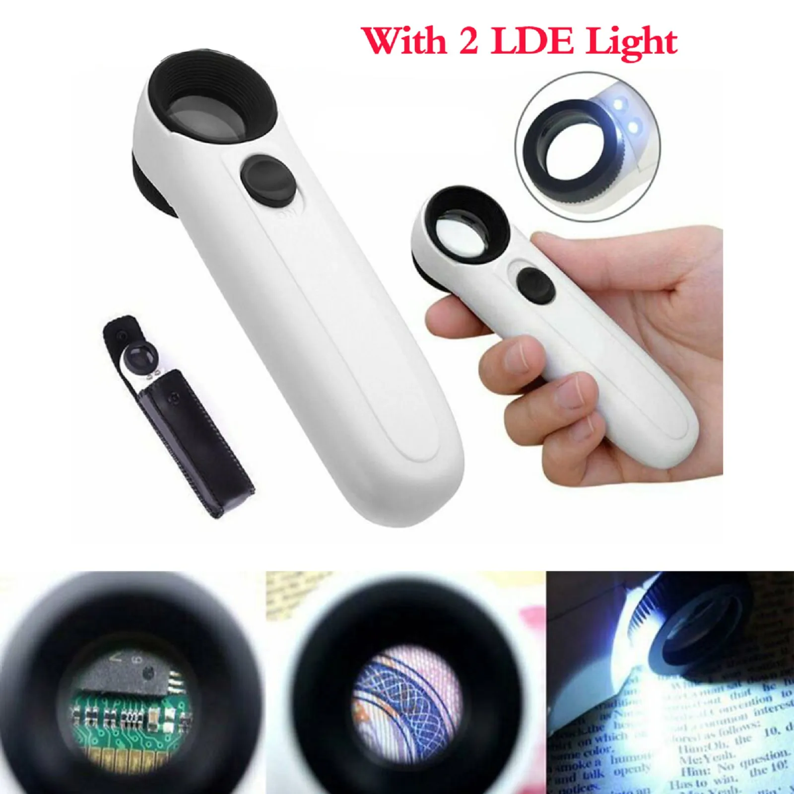40X Magnifying Magnifier Map Glass Jeweler Eye Jewelry Loupe Loop With 2 LED Light For Home Office And Travel | Инструменты