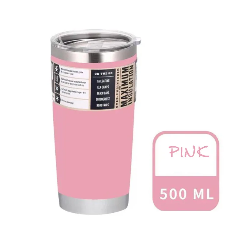 P 20 унций термос из нержавеющей стали для автомобиля термосы изолированные термокружки для напитков холодные или горячие уличные герметичные пивные кофейные чашки - Цвет: P