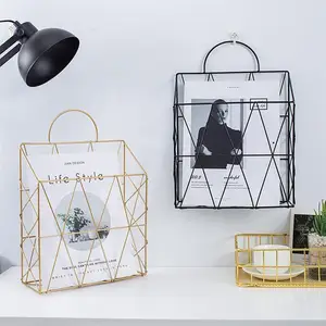 magazine holder hanging wall mounted newspaper book rack document file organizer basket metal display shelf storage container free global shipping