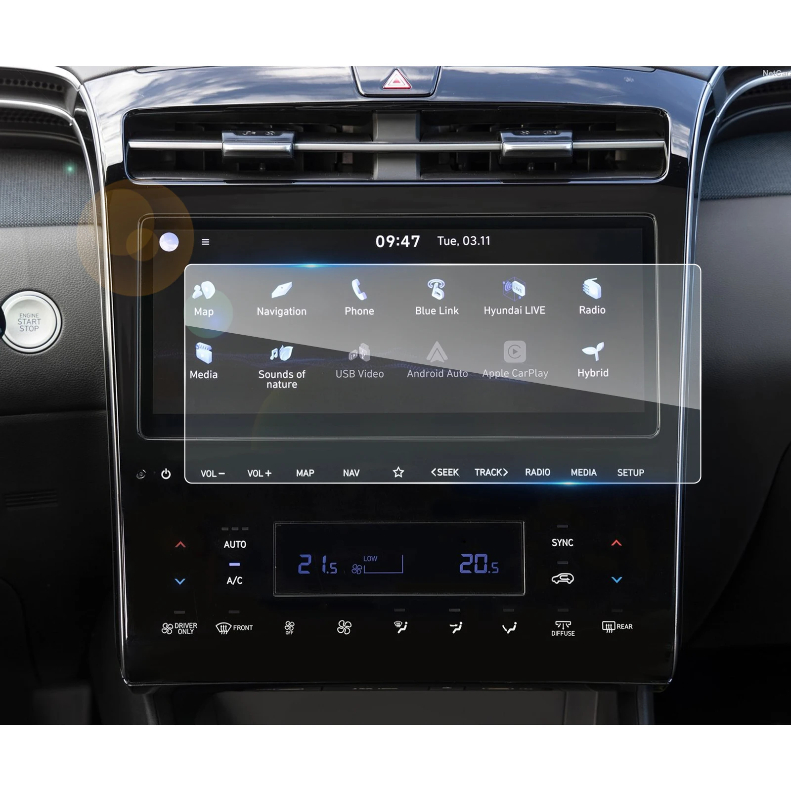 LFOTPP протектор экрана автомобиля для Tucson NX4 2021 10 дюймов GPS навигация Сенсорный