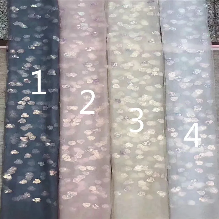 

Милая ткань с сетчатым низом и вышивкой с блестками, женская детская одежда, юбка, свадебное платье, ткань с вышивкой