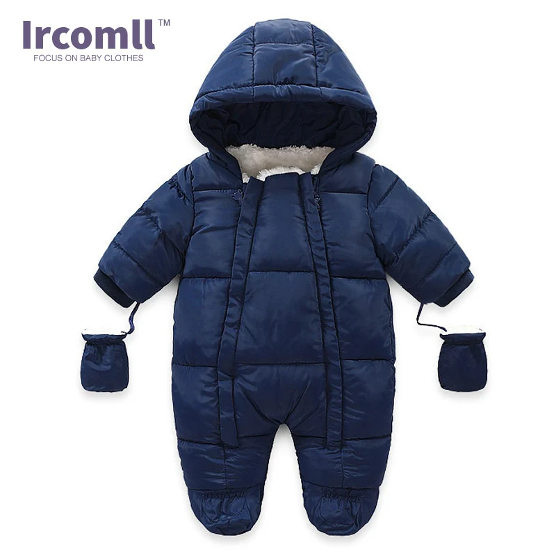 Ircomll/теплый комбинезон для малышей; хлопковые пуховые комбинезоны с капюшоном; флисовые комбинезоны для мальчиков и девочек; сезон осень-зима; Верхняя одежда для детей