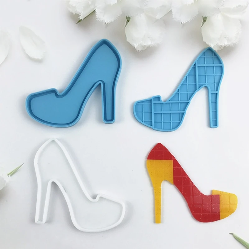 

45BC 2 Pcs High-heels Puzzle Toys Epoxy Resin Mold Keychain Silicone Mould DIY Crafts Jewelry Pendant Casting Tools