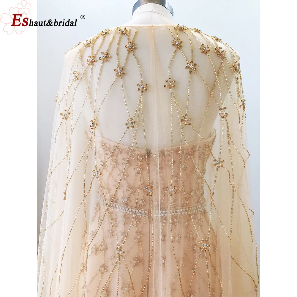 

Luxury Mermaid Evening Dress for Women 2020 V Neck Sequins Beads Handmade Elegant Prom Formal Gowns with Detachable Train