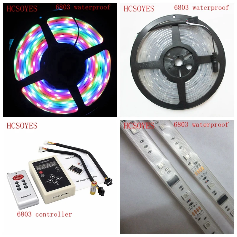 6803 Светодиодная лента DC12V 5 м/лот 30 светодиодов/м IP67 водонепроницаемая IC SMD 5050 RGB dream
