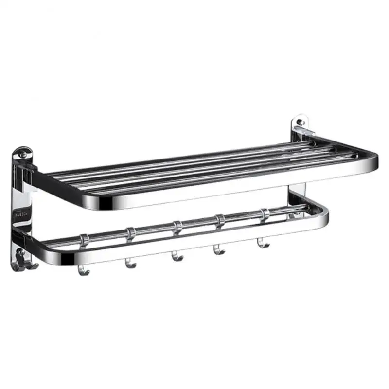 Вешалка для полотенец 60 см Матовая Серебристая двойная вешалка в ванную комнату