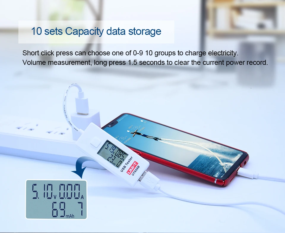 USB тестер U диск доктор зарядные устройства UNI-T UT658B напряжение и ток мониторы Макс 9 В с хранения данных напряжение измеритель тока