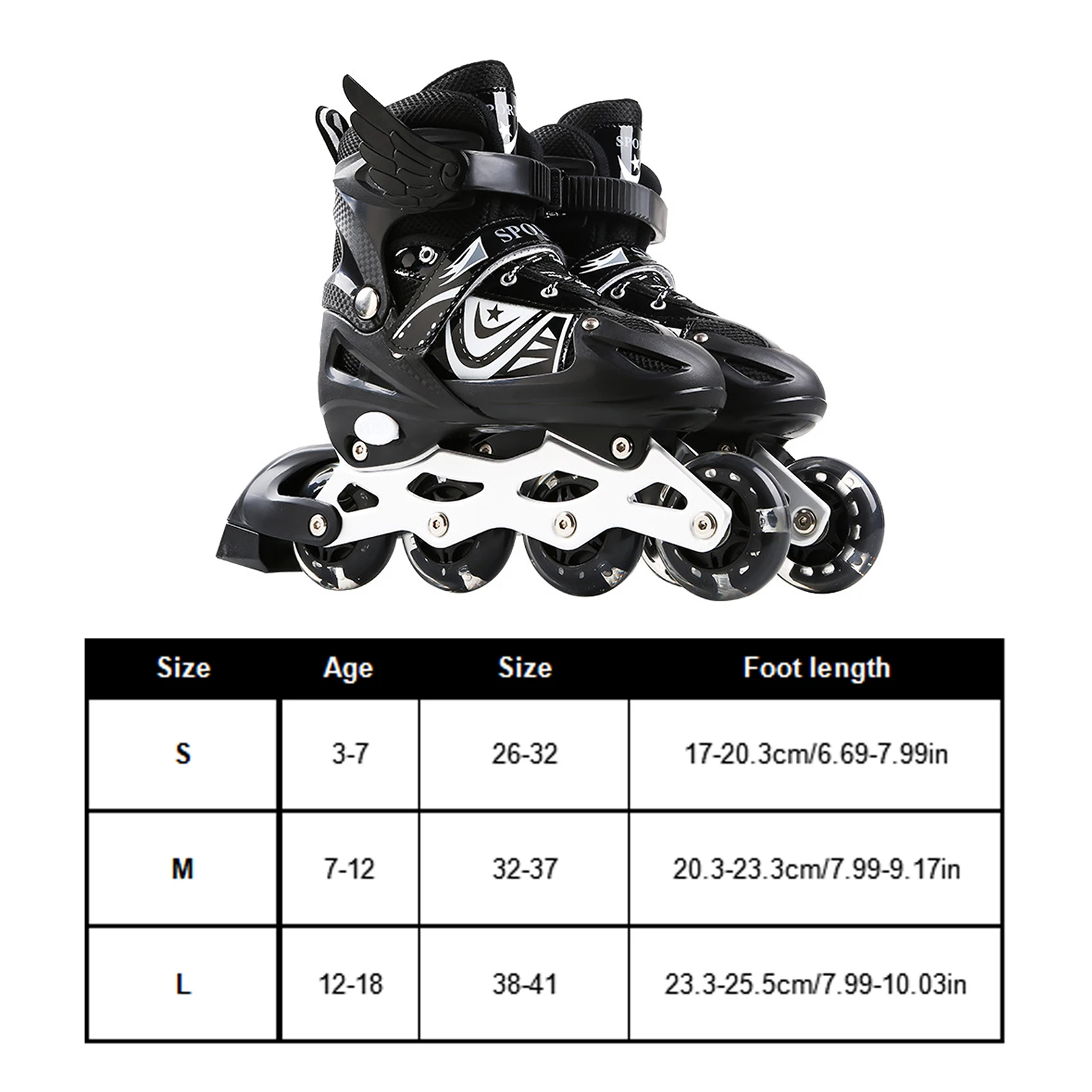 

Outdoor Flash Children's Roller Skates Kid Skates PVC Single Wheel Roller Skates Inline Skates Adjustable Size For Men And Women