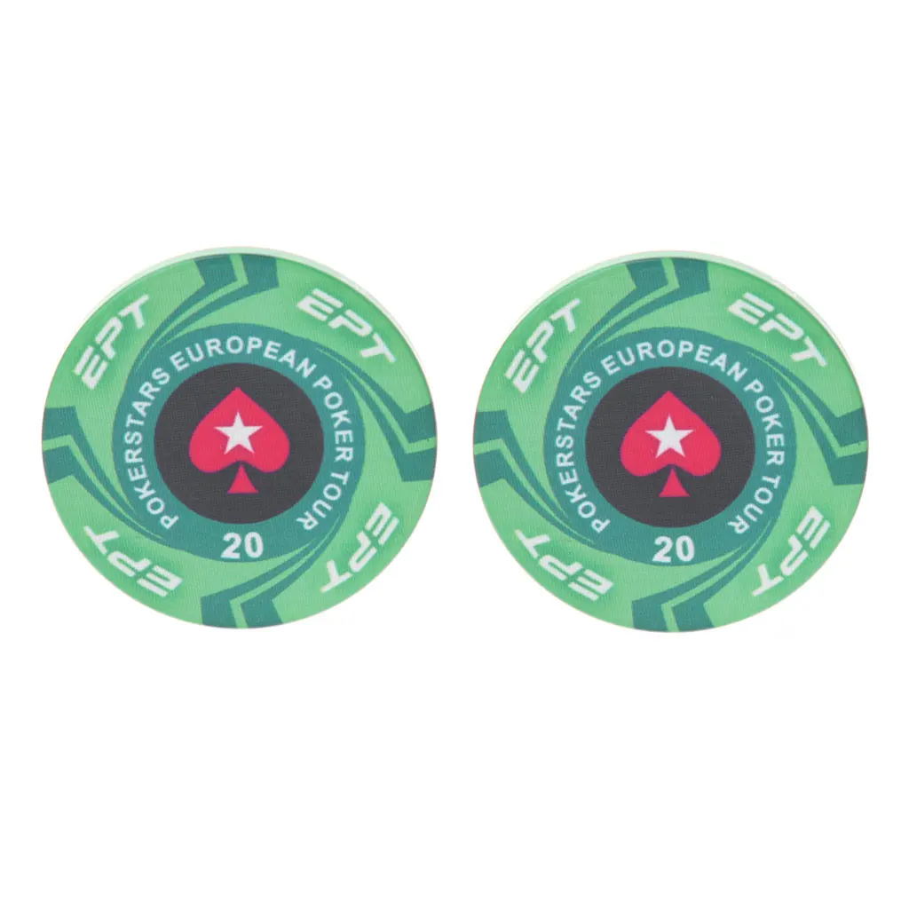 2шт EPT керамические покерные фишки европейские Pokers Tour Texas Hold'em монеты казино 4 см