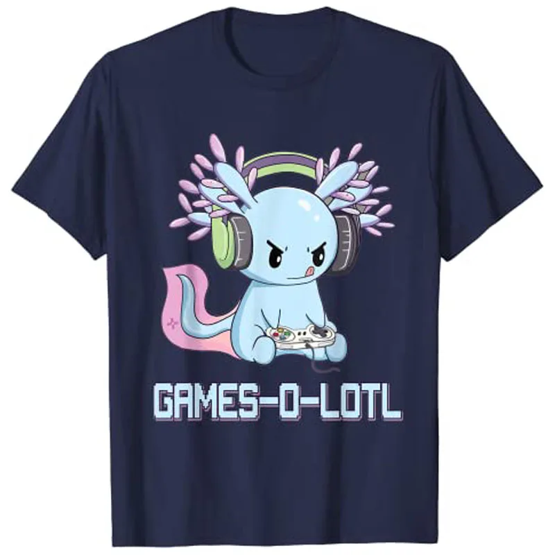 Gamesolotl Axolotl Video Gamer Kawaii Pastel Goth аниме футболка смешные Графические футболки топы |