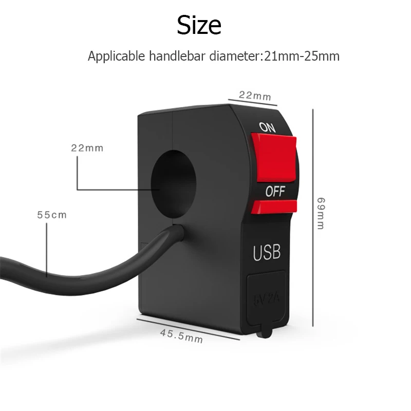 22 мм 7/8 &quotУниверсальный мотоциклетный руль кнопка включения и выключения с