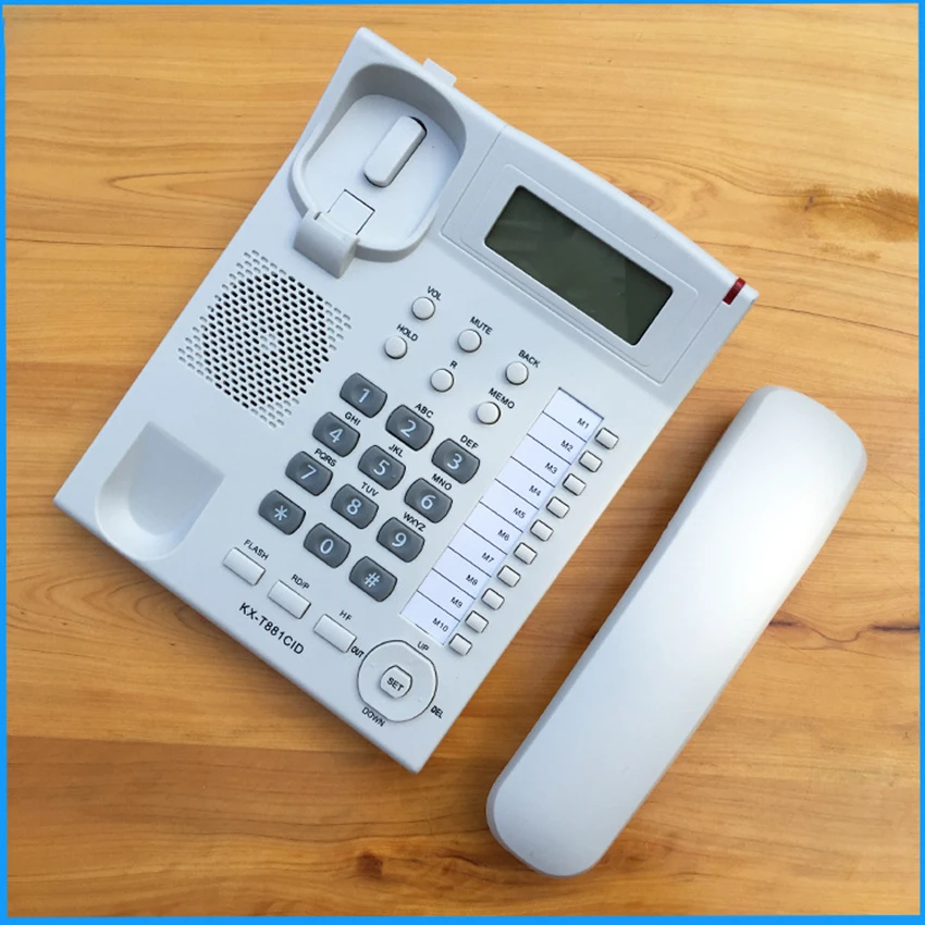 desktop corded telephone wired landline phone for homehoteloffice handsfree with blue backlit caller id in english free global shipping