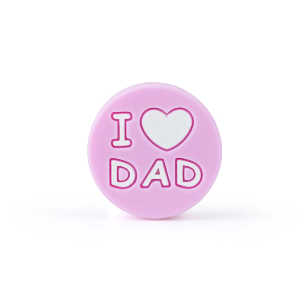 DAD 63 Keep& Grow 5 шт. круглые силиконовые бусы I Love Mom/Dad Детские бусины для прорезывания зубов DIY соски зажимы для прорезывания зубов игрушки грызун Детские Прорезыватели - Цвет: DAD 63