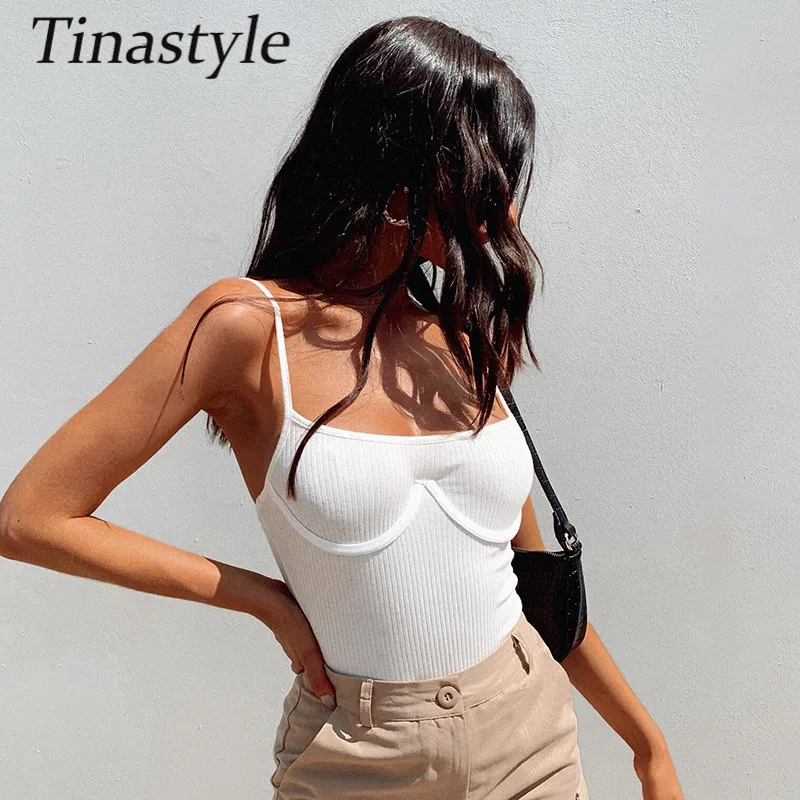 

Tinastyle однотонные белые спагетти ремень Сексуальное Женское боди без рукавов с низким вырезом на спине облегающий женский комбинезон, комби...