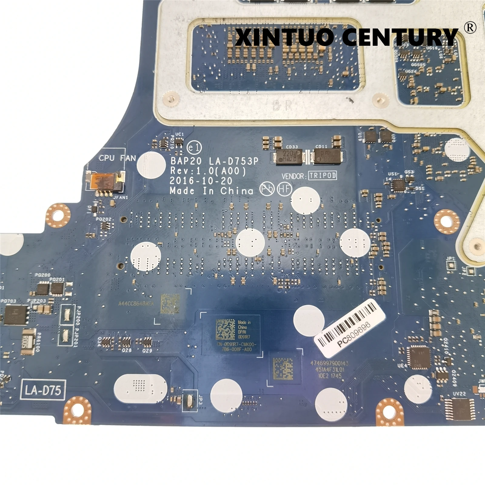 CN-0D91R7 0D91R7 D91R7 For Dell Alienware 15 R3 17 R4 Laptop Motherboard LA-D753P MainBoard W/ I7-7820HK N17E-G3-A1 8GB Test OK